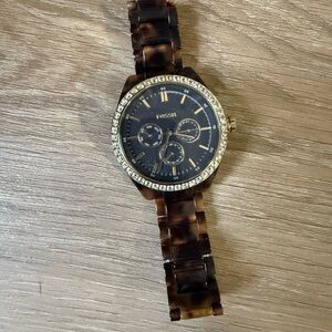 Fossil Brown Watch with Gold Accents